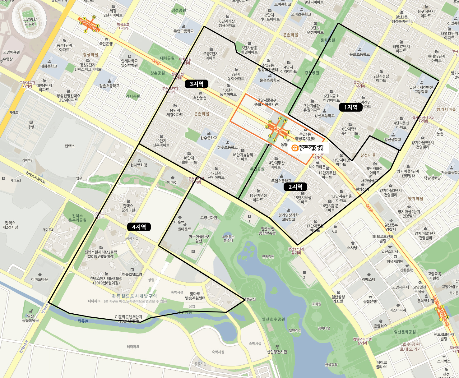 본당 관할 구역도